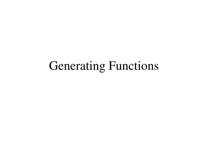 generating functions