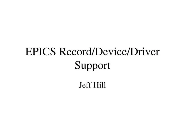 epics record device driver support