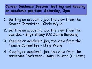 Getting an academic job, the view from the Search Committee - Chris Wylie