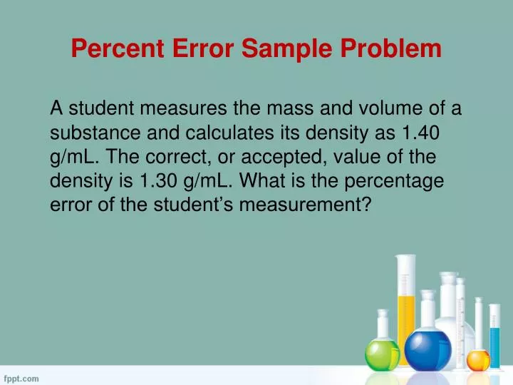 percent error sample problem
