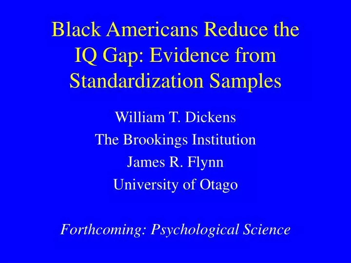 black americans reduce the iq gap evidence from standardization samples