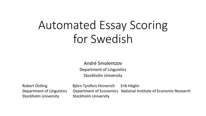 automated essay scoring for swedish