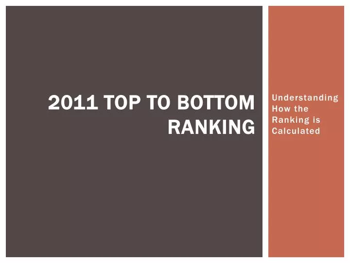 2011 top to bottom ranking