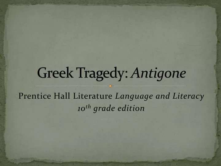 greek tragedy antigone