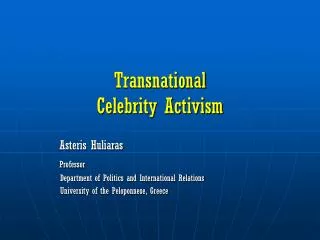 Transnational Celebrity Activism