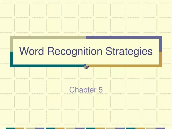 word recognition strategies
