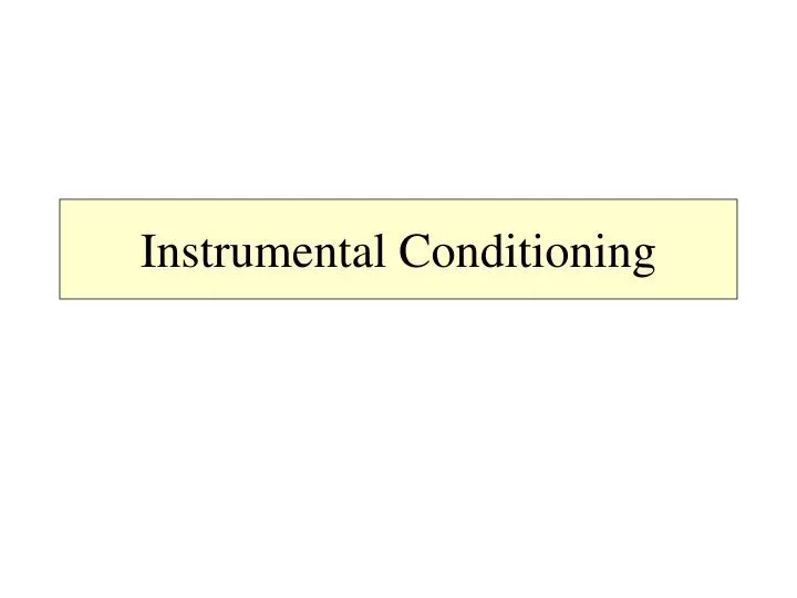 instrumental conditioning