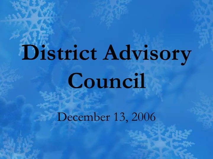 district advisory council