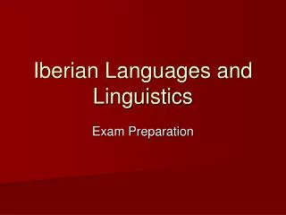 Iberian Languages and Linguistics