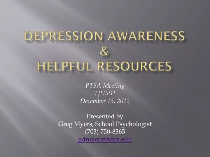 depression awareness helpful resources