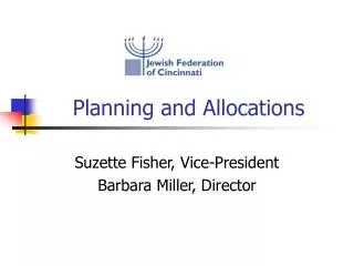 Planning and Allocations