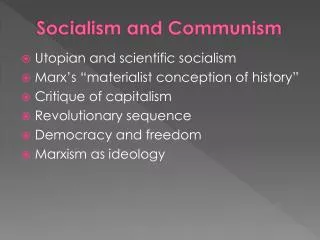 Socialism and Communism
