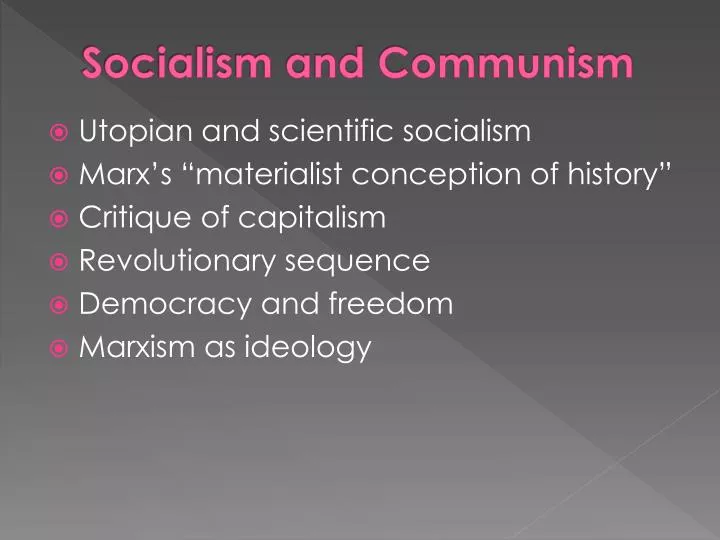 socialism and communism