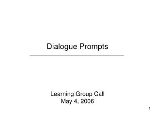 Learning Group Call May 4, 2006