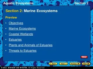 Section 2: Marine Ecosystems