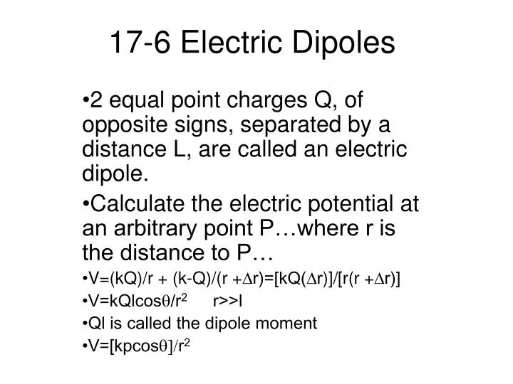 17 6 electric dipoles