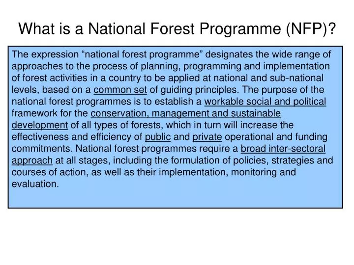 what is a national forest programme nfp