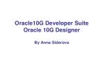 Oracle10G Developer Suite Oracle 10G Designer By Anna Sidorova