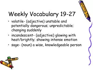 Weekly Vocabulary 19-27