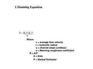1.Manning Equation