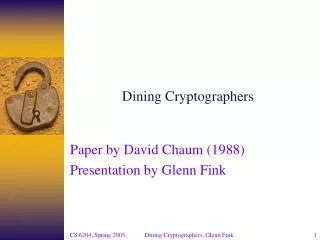 Dining Cryptographers