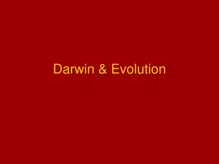 darwin evolution