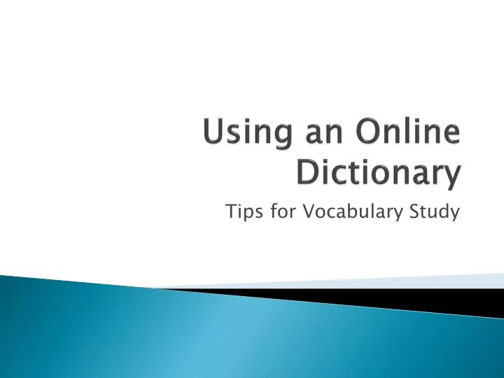 using an online dictionary