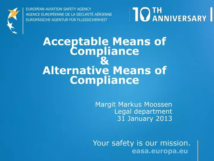 acceptable means of compliance alternative means of compliance