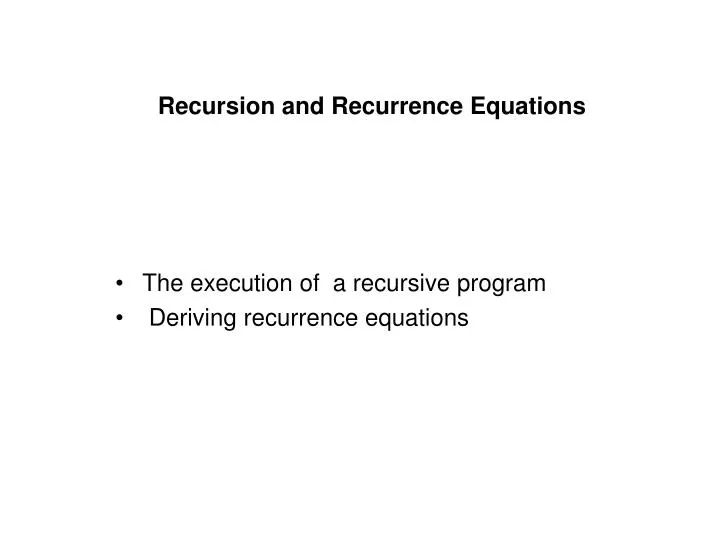 recursion and recurrence equations