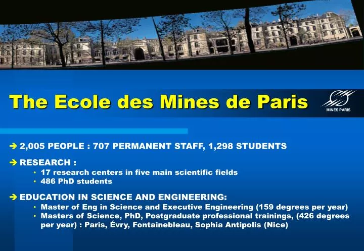 the ecole des mines de paris