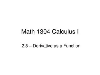Math 1304 Calculus I
