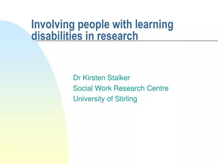 involving people with learning disabilities in research