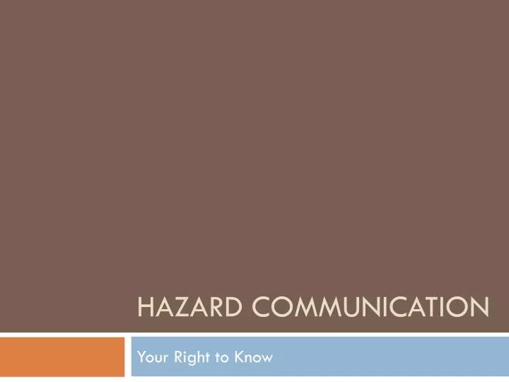 hazard communication