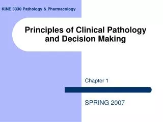 Principles of Clinical Pathology and Decision Making