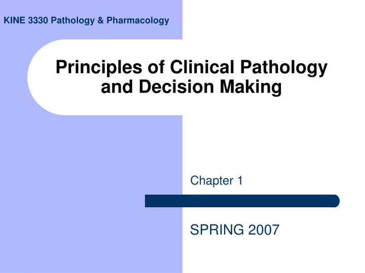 principles of clinical pathology and decision making