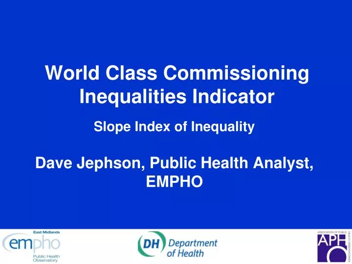 world class commissioning inequalities indicator