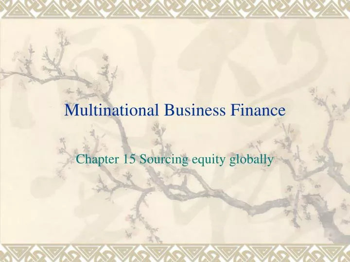 multinational business finance