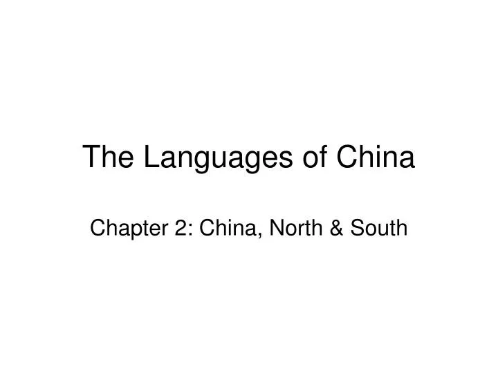 the languages of china