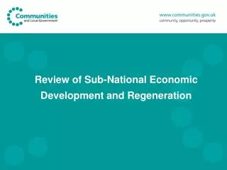 Review of Sub-National Economic Development and Regeneration