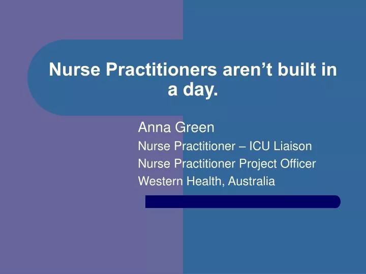 nurse practitioners aren t built in a day