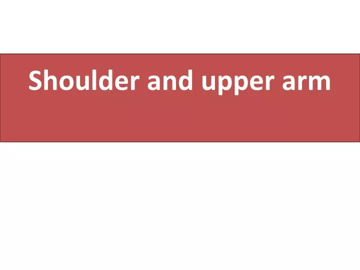 shoulder and upper arm