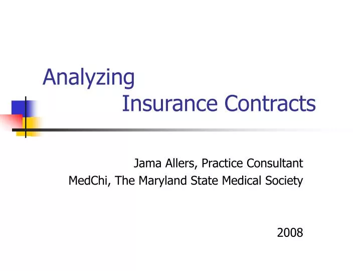 analyzing insurance contracts
