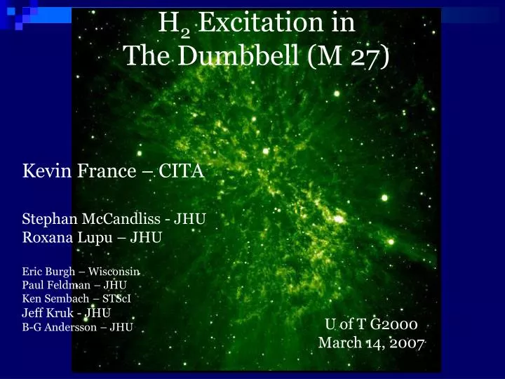 h 2 excitation in the dumbbell m 27