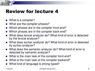 Review for lecture 4