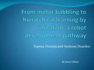 From motor babbling to hierarchical learning by imitation: a robot development pathway