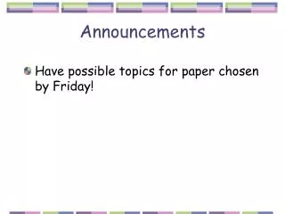 Announcements