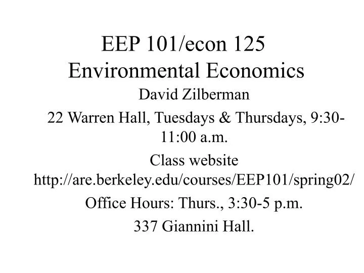 eep 101 econ 125 environmental economics
