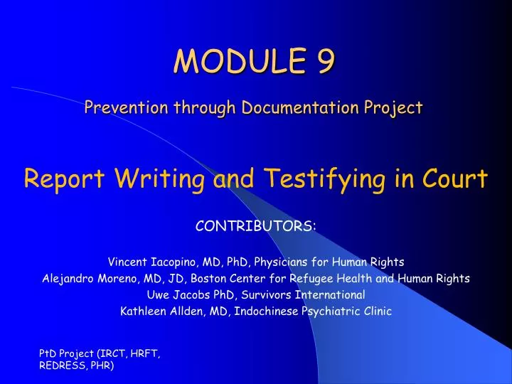 module 9 prevention through documentation project