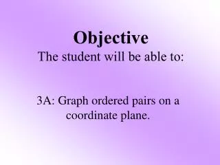 objective the student will be able to