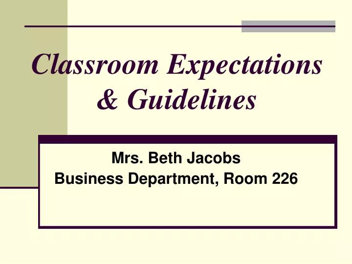 classroom expectations guidelines